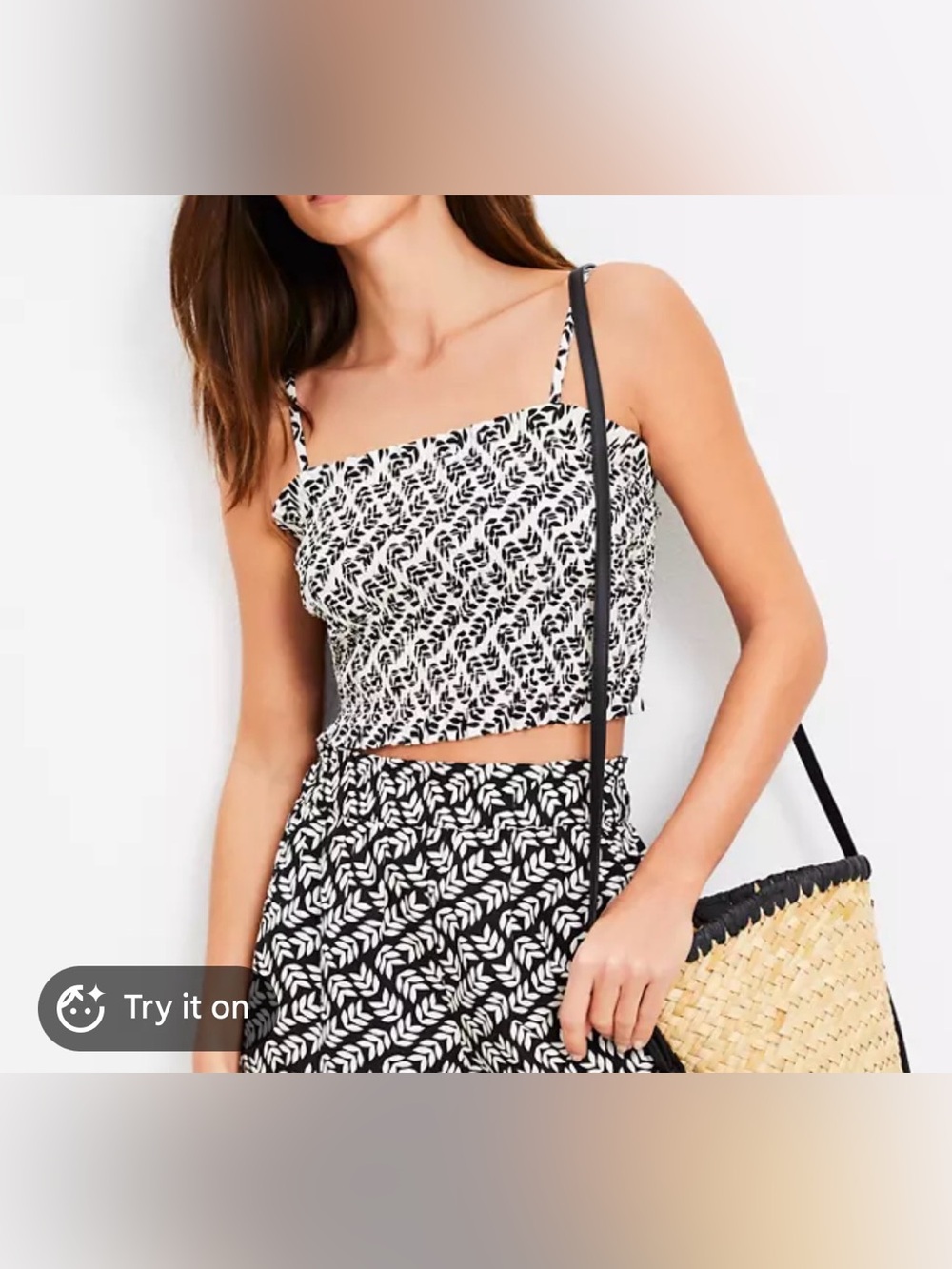 Loft Beach Leaded Poplin Smocked Cami NWOT!